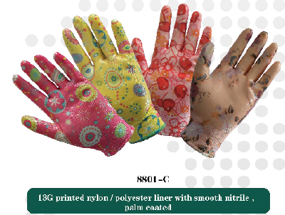 nitrile printed safety gloves