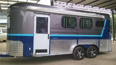 2hal 2 horse angle load horse float camper