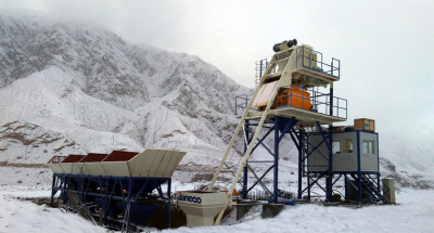 Modular design HZS75SE concrete batching plant