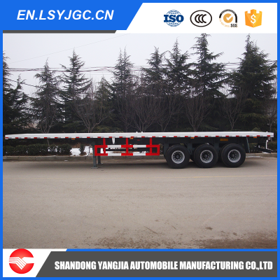 China 20ft and 40ft 3 axles Container Loading Truck Flat Bed Trailer for Sale