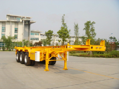 Trie axle 20ft 40ft container skeleton semi trailer to transport contaier