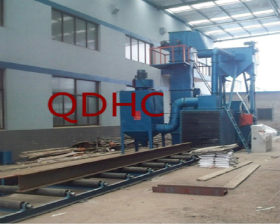 Through type H beam shot blasting machine