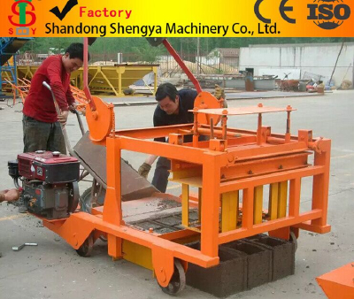 QM4-45 Diesel Engin Mobile Type Concrete Hollow Block Making Machine Manufacturer