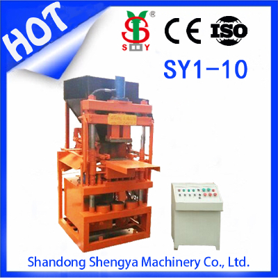 SY1-10 hydraulic press semi automatic clay interlocking brick making machine supplier in China