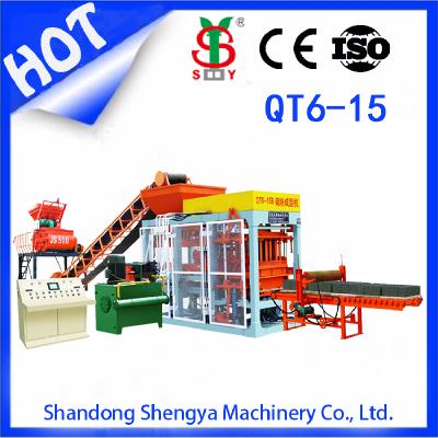 QT6-15 hydraulic press fully automatic concrete block making machine supplier in China