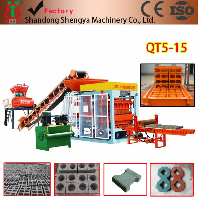 QT5-15 hydraulic press fully automatic concrete block making machine supplier in China