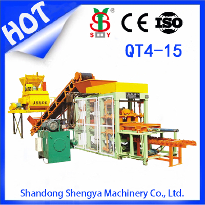 QT4-15 hydraulic press fully automatic concrete block making machine supplier in China