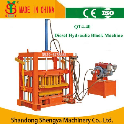 QT4-40/QT4-30 hydraulic press diesel engine semi automatic concrete block making machine supplier in China