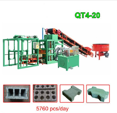 China Durable Machinery QT4-20 semi-automatic concrete hollow brick making machine hot-selling Kenya factory