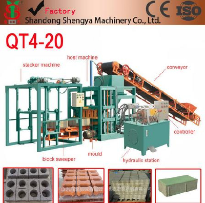 Automatic Cement Brick Making Machine QT4-20 Durable Concrete Brick Making Machine