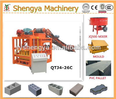 New durable concrete hollow brick making machine QTJ4-26 semi-automatic concrete brick making machine brick machinery sale