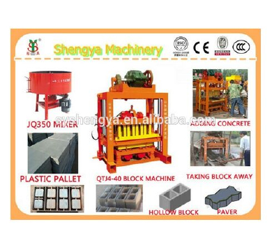 Shandong Shengya Machinery QTJ4-40 Semi Auto Concrete Brick Making Machine for Sale