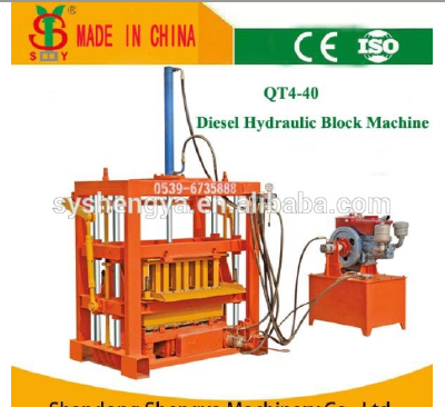 QT4-40 Hydraulic Diesel Power Concrete Hollow Brick Making Machine