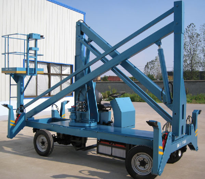 Crank arm type hydraulic elevator