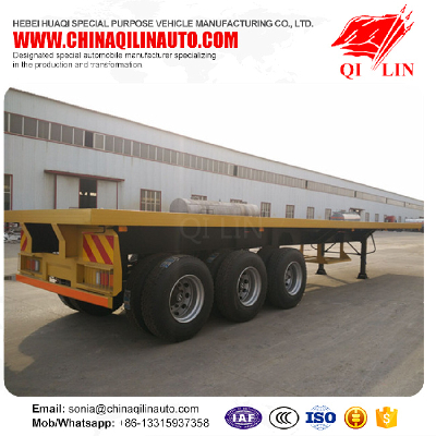 Tri-axle 35T payload container flatbed semi trailer for sale