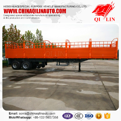 50tons payload fence semi trailer for container or bulk cargo loading