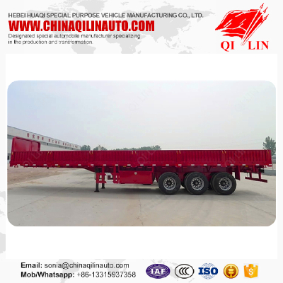 3 axles curtain side wall semi trailer with rear door