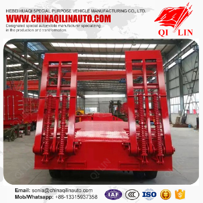 Tri-axle low bed semi trailer with hydraulic ladder control system