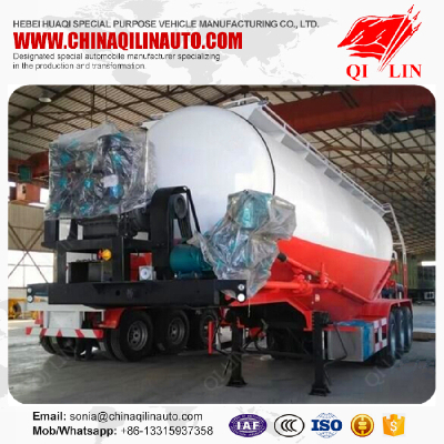Tri-axle fly ash transport tanker semi trailer