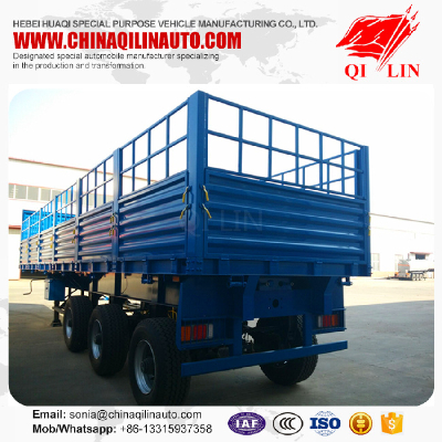 Side wall drop semi trailer with mechanical suspension