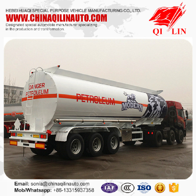 Aluminum alloy oil tank semi trailer with mechanical suspension