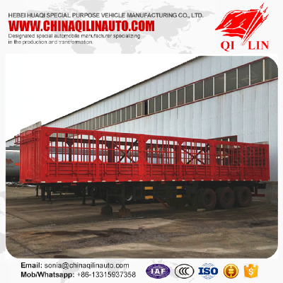 40ton 50ton 60ton edge wall drop gooseneck fence semi trailer