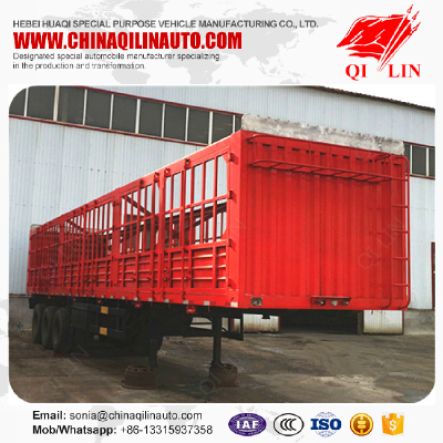 24ton axle load rail box grid truck semi trailer