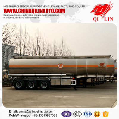 Aluminum alloy 3 axles 42cbm fuel transport tanker semi trailer