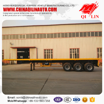 QILIN manufacturer 3 axles 40ft Flatbed semi trailer for hot sale