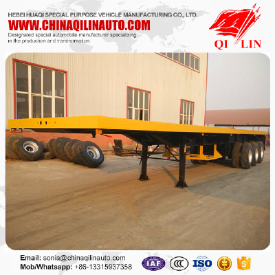 40ft Flatbed container trailer for heavy machinery transport