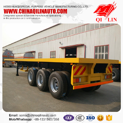 Tri-axle 40ft Flatbed semi trailer with container locks