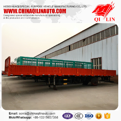 2017 new factory price tri-axle breast board semi trailer