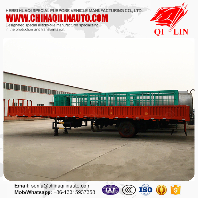 Curtain side wall open semi trailer for bulk cargo loading