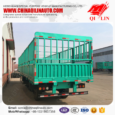 3 axles 40ft sugarcane loading cargo fence semi trailer