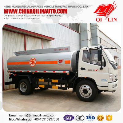 Euro 3 emission wheelbase 3800mm 8cbm oil refuel tank truck