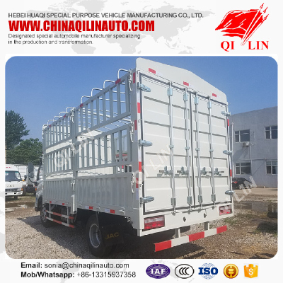 White color 4*2 stake box truck for livestock transport