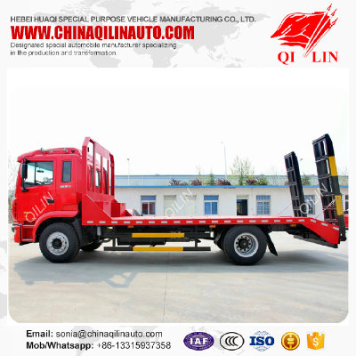 8 tons carbon steel flat plate container truck for excavator loading