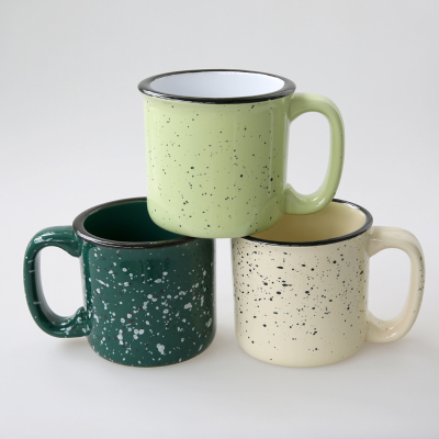 Shandong Zhongsheng enamel porcelain cup with customized logo enamel mug