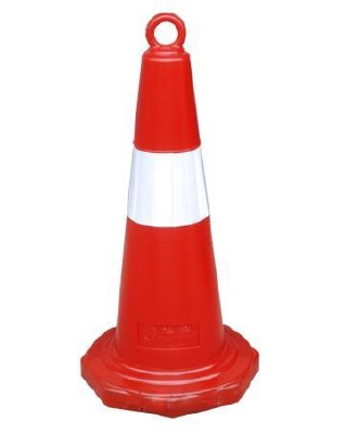 The overall orange plastic PVC traffic cone