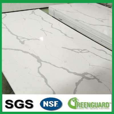 Artificial Calacatta Pearl Quartz Slab for engineering project