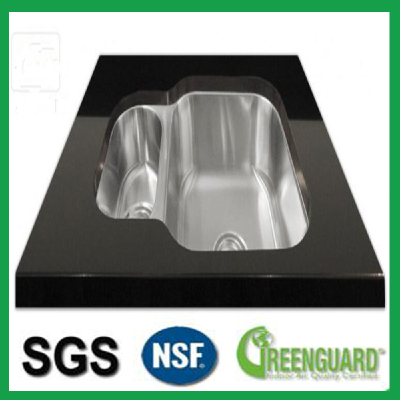Black Color Artificial Quartz Stone with Glass Chips Slabs for Countertop