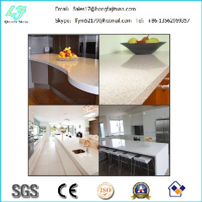 Classical color quartz slab , pre cut quartz stone table tops for kitchen