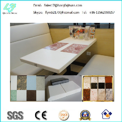 Fashion color quartz stone , new sparkle quartz dining table tops for interior decoration