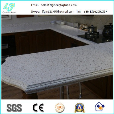 Snow white quartz slab , high polished artificial quartz stone countertop
