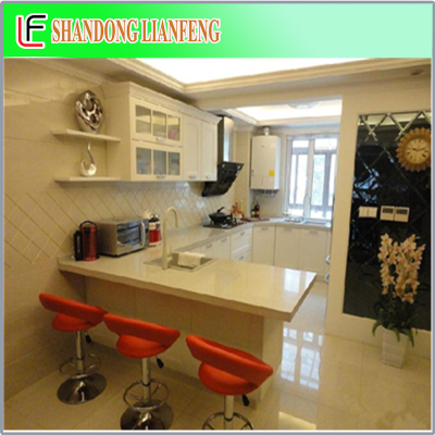 Super glossy manufactured quartz stone / white sparkle quartz slabs