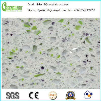 High polished artificial quartz stone , big size quartz slab