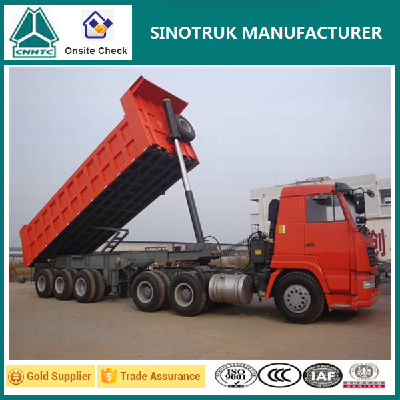 SINOTRUK tractor hydraulic lifting trailer, tipper trailer