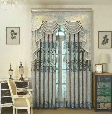 Country style linen fabric blackout curtain