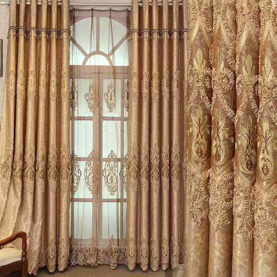 Luxury blackout curtain fabric for motorized curtain