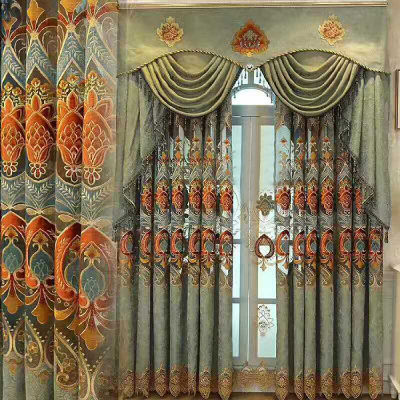 Luxury blackout curtain fabric window curtain
